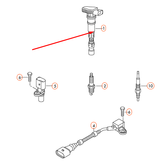new audi q5 8r ignition coil 07k905715f 2.0 tfsi 155kw original