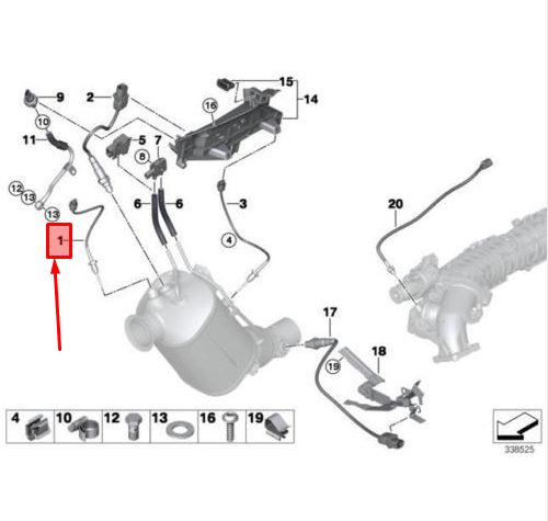 new bmw x5 e70 exhaust temperature sensor 13627805606 7805606 original
