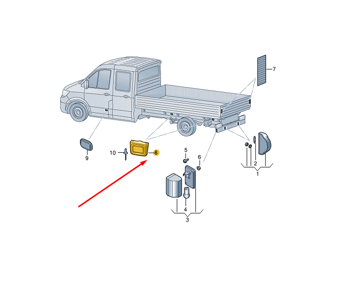 NEW VOLKSWAGEN CRAFTER SZ MK2 SIDE MARKER LIGHT 7C3945061A ORIGINAL