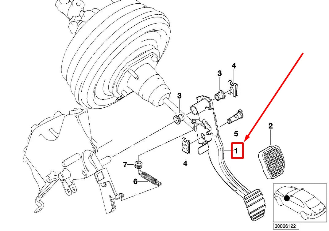 NEW BMW X5 E53 BRAKE LEVEL PEDAL 1165694 35211165694 ORIGINAL