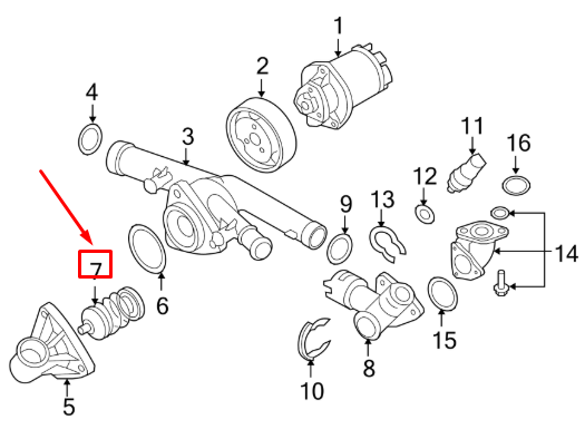 NEW VOLKSWAGEN CC ENGINE COOLANT THERMOSTAT 03H121113D ORIGINAL