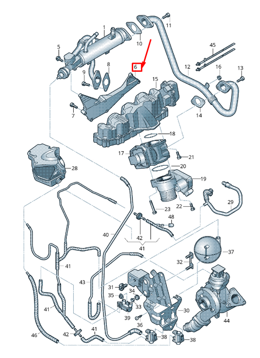 new audi a6 avant c6 egr cooler mounting bracket 03l131159 original