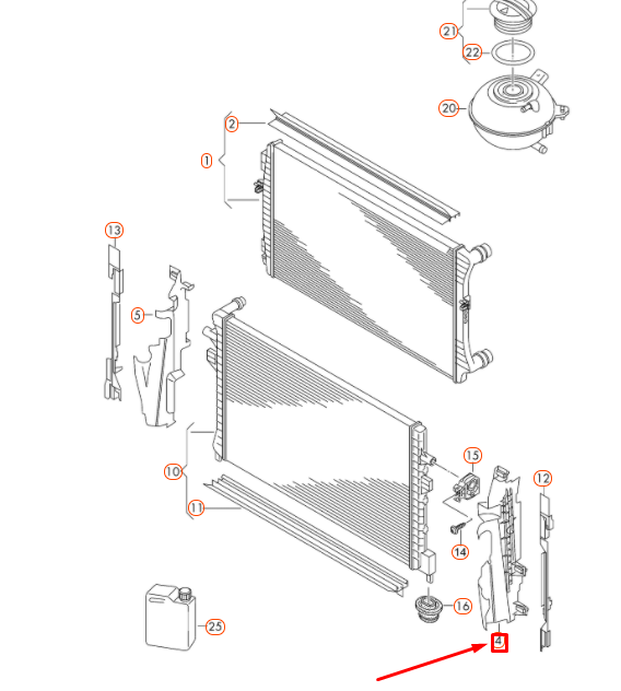 NEW VOLKSWAGEN GOLF MK7 RADIATOR LEFT AIR GUIDE 5G0121283AC ORIGINAL