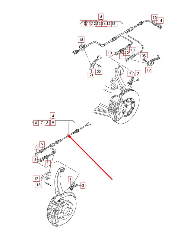 NEW AUDI Q7 4L FRONT RIGHT ABS SENSOR WIRING LOOM 4M0972252D