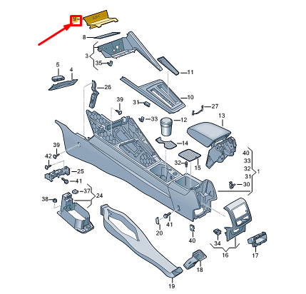NEW VW GOLF CD MK8 STOWAGE COMPARTMENT COVER RHD 5H2864571ZNX ORIGINAL