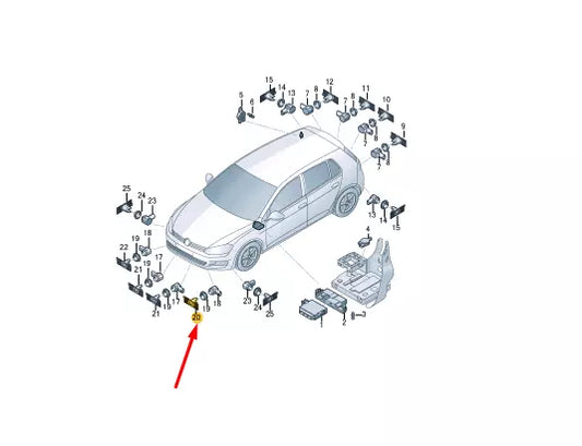 NEW VOLKSWAGEN GOLF MK7 FRONT BUMPER LEFT PDC SENSOR HOLDER 5G0919493L ORIGINAL