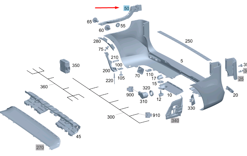 NEW MERCEDES-BENZ VITO W447 REAR LEFT BUMPER MOUNTING RAIL A4478800112 ORIGINAL