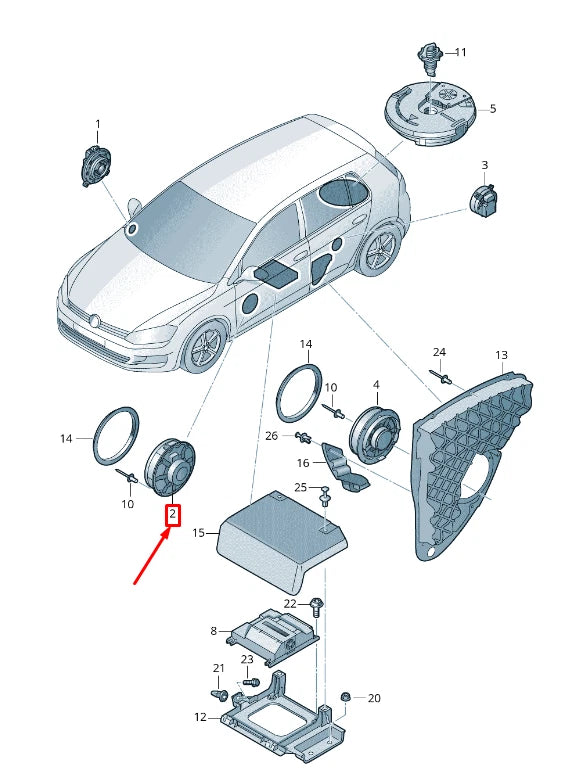 NEW VW GOLF VII 5G MK7 REAR LEFT DOOR BASS LOUDSPEAKER 5G0035453G