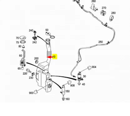 NEW MB GLK X204 WINDSHIELD FLUID WASHER RESERVOIR TANK A2048690320 28 ORIGINAL