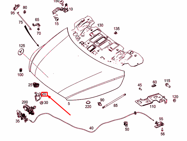 NEW MERCEDES-BENZ VITO W447 ENGINE HOOD LOCK UPPER PART A4478800160 ORIGINAL
