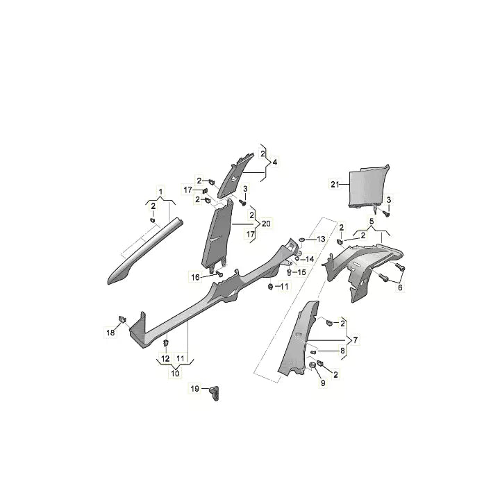 NEW SEAT LEON 5F FRONT RIGHT UPPER A-PILLAR TRIM 5F0867234NVS9 ORIGINAL