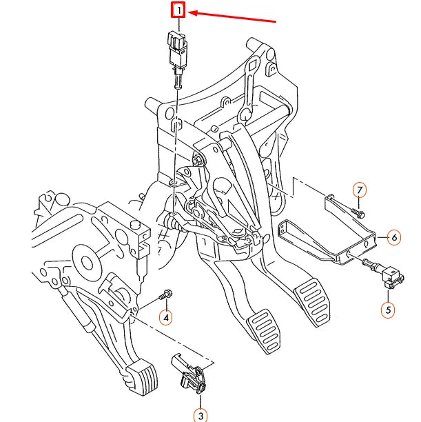 NEW VOLKSWAGEN TOUAREG 7L CLUTCH PEDAL SWITCH 1H0927189E