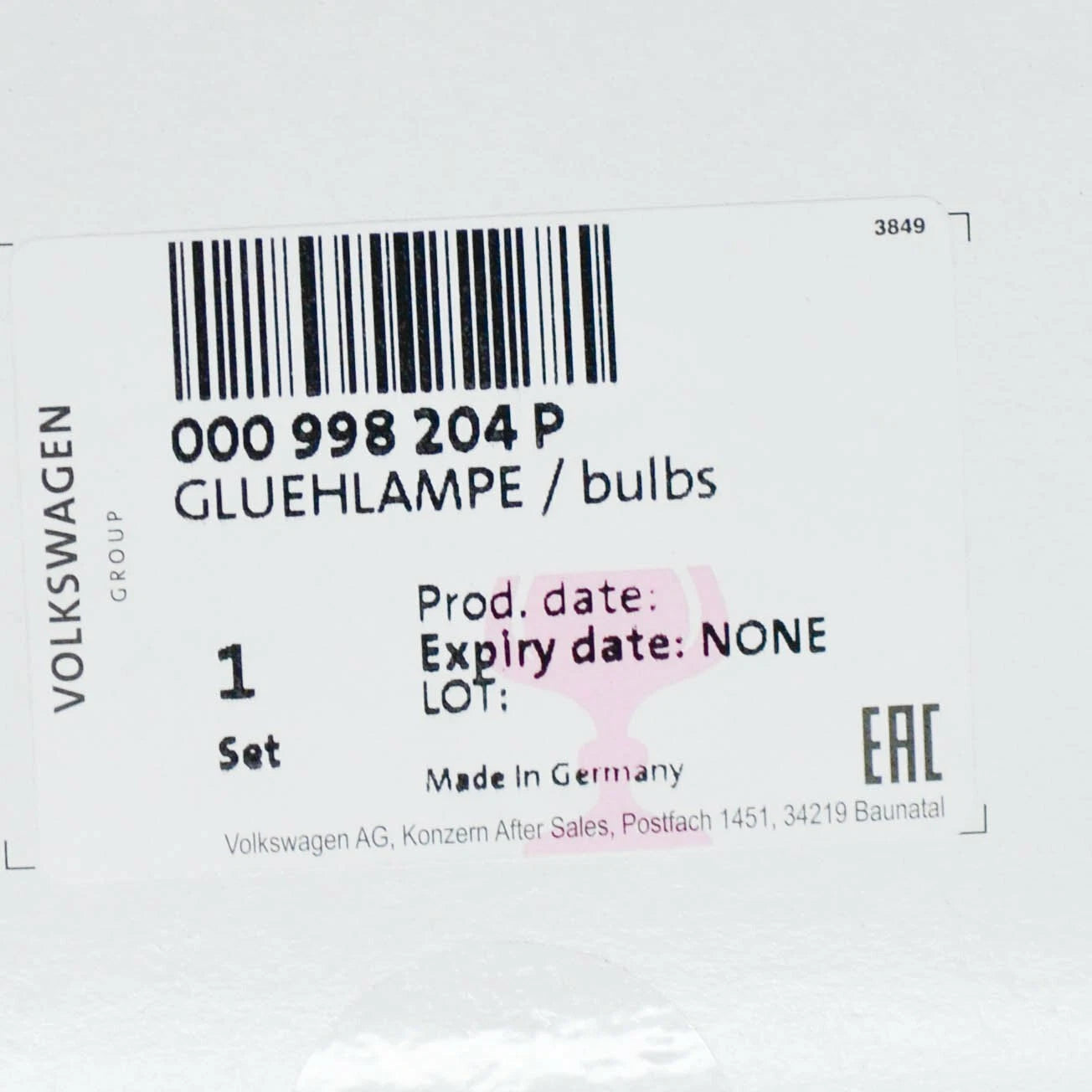 NEW VOLKSWAGEN GOLF MK7 H7-LL BULBS SET 000998204P ORIGINAL