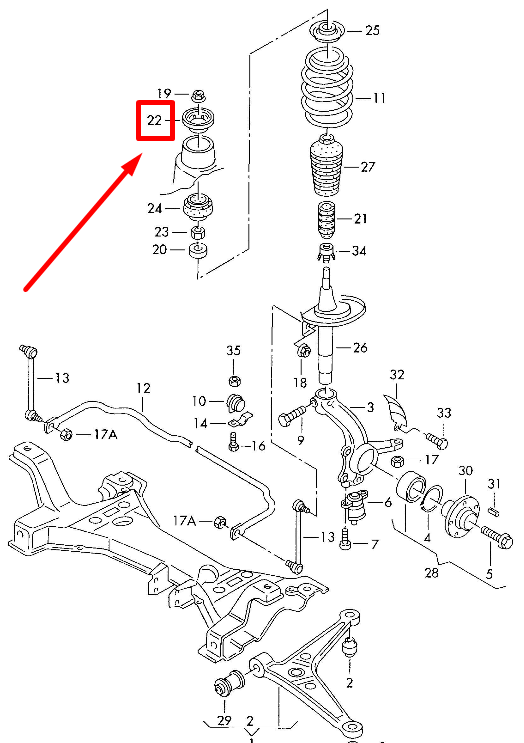 NEW VW SHARAN 7M SUSPENSION STRUT BEARING 7M0412319A ORIGINAL