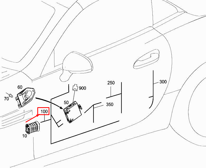 new mercedes-benz slk r172 front door wiring harness a1725407701 original