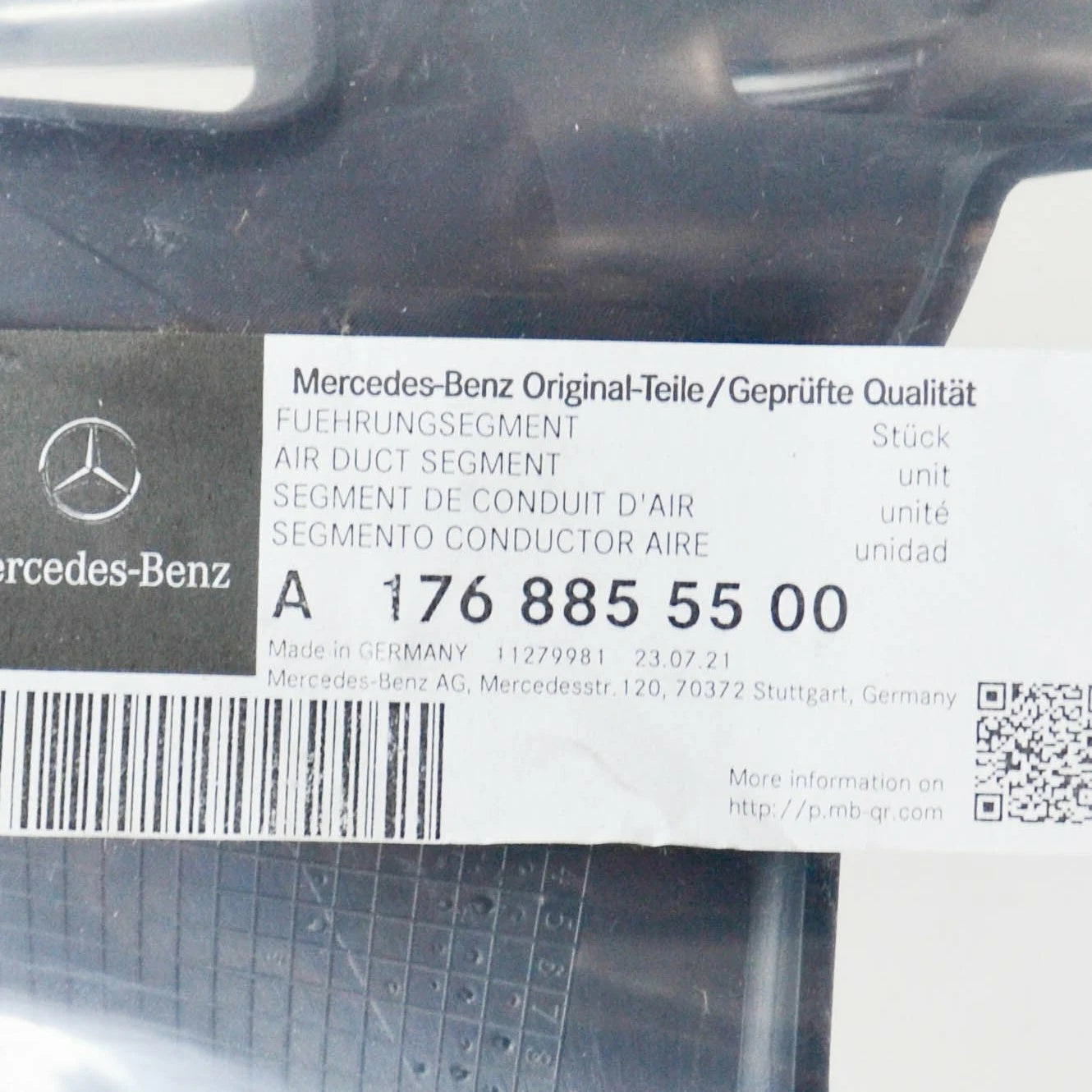 NEW MB A W176 AMG FRONT AIR DUCT GRILL RIGHT HOLDER A1768855500