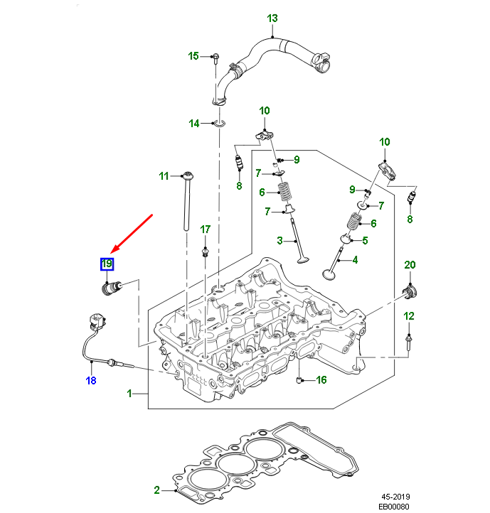 new jaguar xe x760 secondary timing chain tensioner t4n33417 original