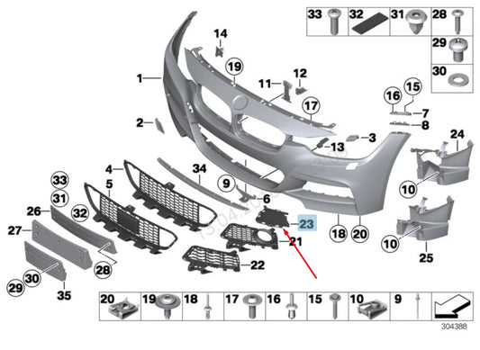 NEW BMW 3 F30 FRONT M SPORT BUMPER GRILLE COVER 51118054262 8054262 2014