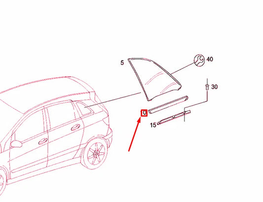 NEW MB B W245 REAR RIGHT SIDE WINDOW ORNAMENTAL TRIM A1696730683 ORIGINAL