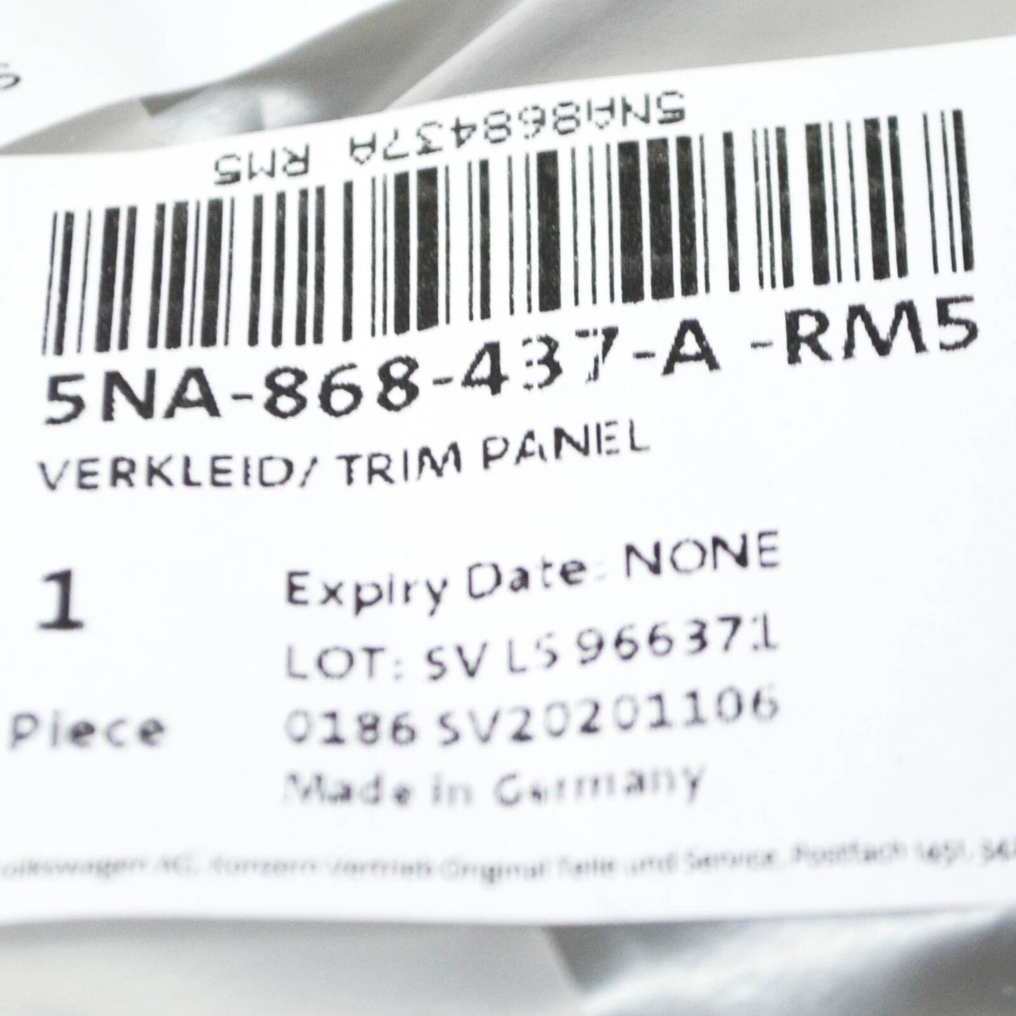 NEW VOLKSWAGEN TIGUAN AD INTERIOR REAR VIEW MIRROR TRIM 5NA868437ARM5 ORIGINAL