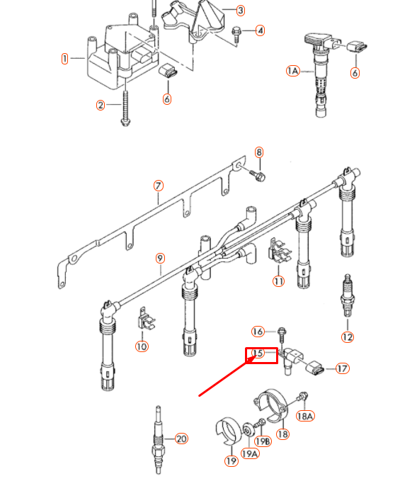 new audi a3 8p crankshaft impulse sender 06b905163a original