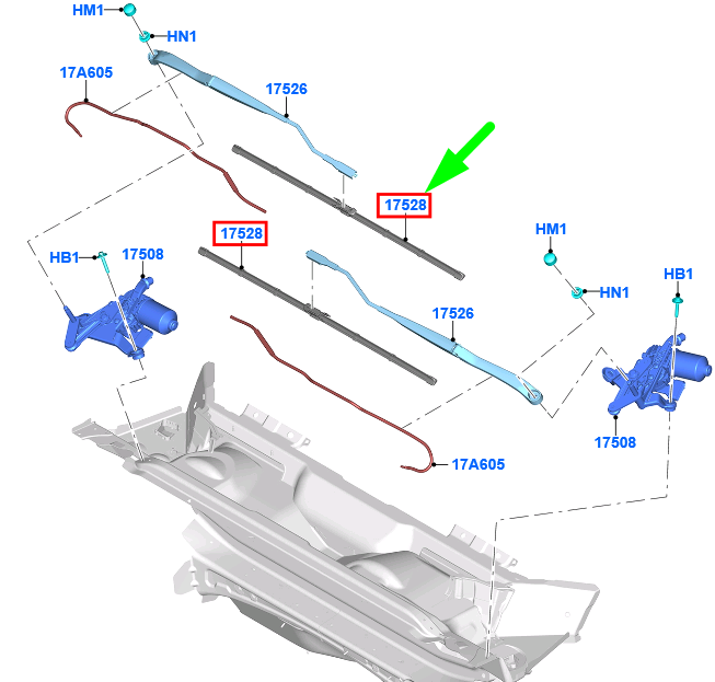 new ford galaxy mk3 cd390 front wiper right blade lhd 5339447 original