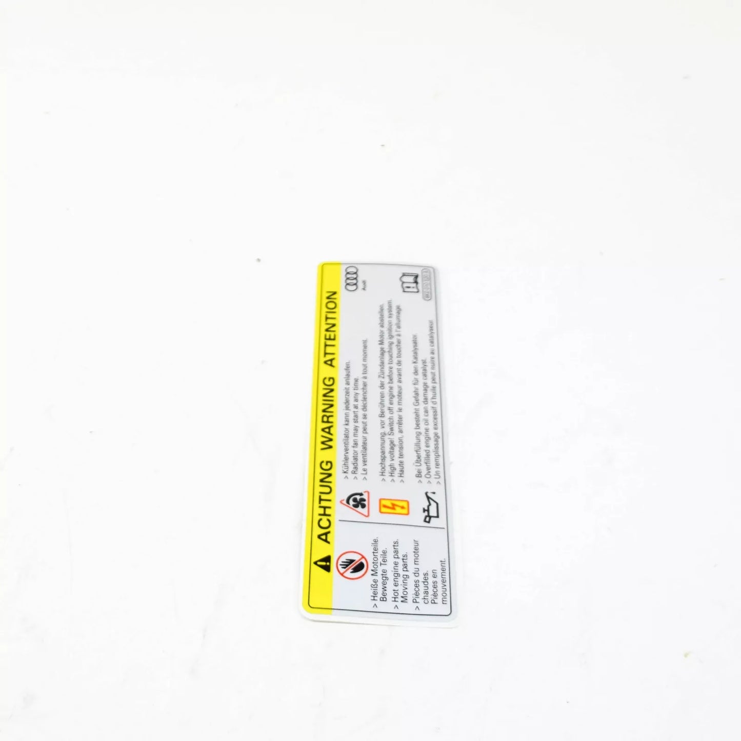 NEW AUDI A1 8X HIGH VOLTAGE SIGN LABEL 8K0010520A ORIGINAL