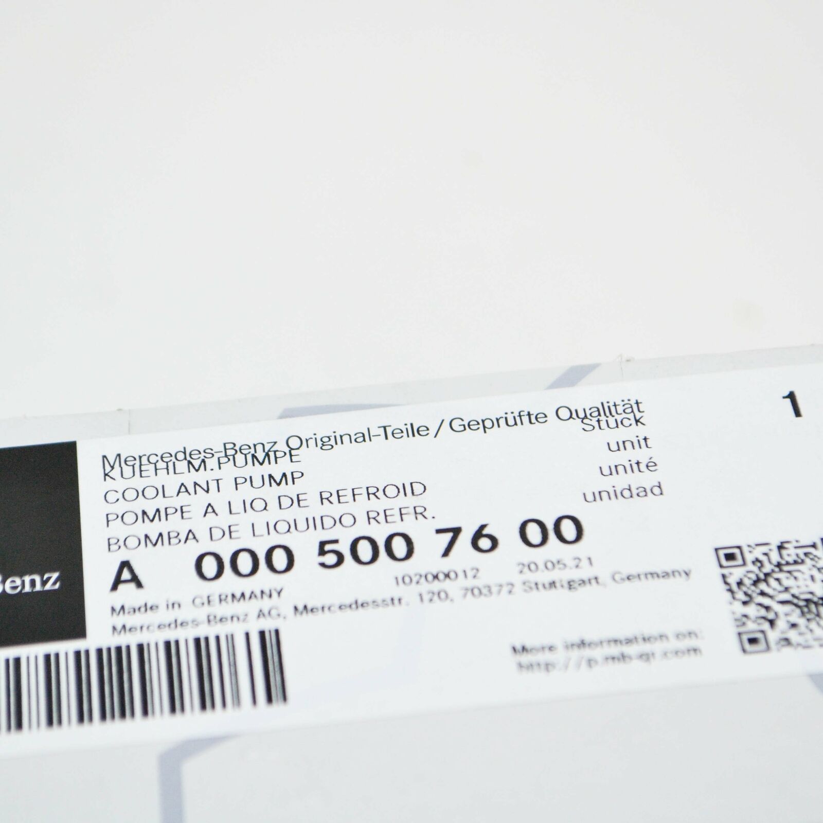 NEW MERCEDES-BENZ GLE W167 AUXILIARY WATER PUMP A0005007600 ORIGINAL