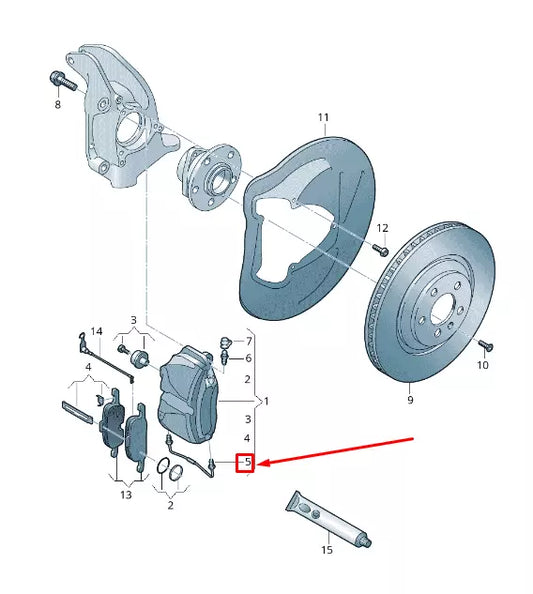 NEW AUDI TT FV BRAKE SYSTEM CONNECTING PIPE 8S0615701 ORIGINAL