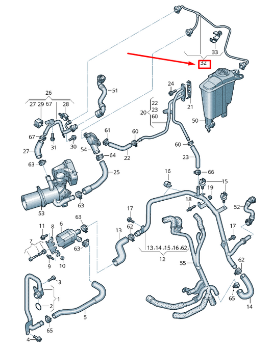 new audi q5 8r rear engine breather line 8r0121081cg original