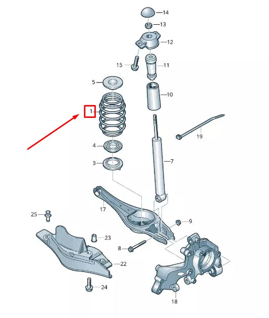 NEW VW TOURAN 5T REAR COIL SPRING 5QF511115BT