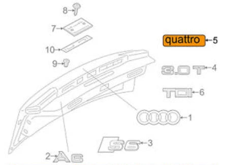 NEW AUDI A5 8T3 REAR TRUNK LID EMBLEM BADGE 8H0853737 2ZZ ORIGINAL