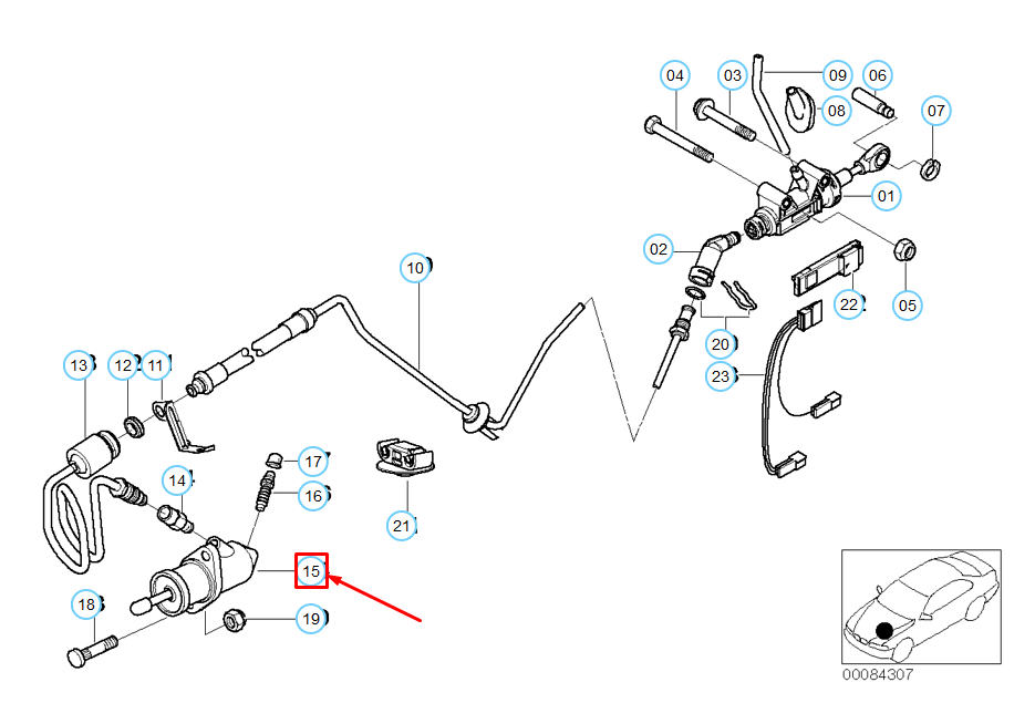 new bmw 5 e39 m5 slave output cylinder clutch 21522282055 original
