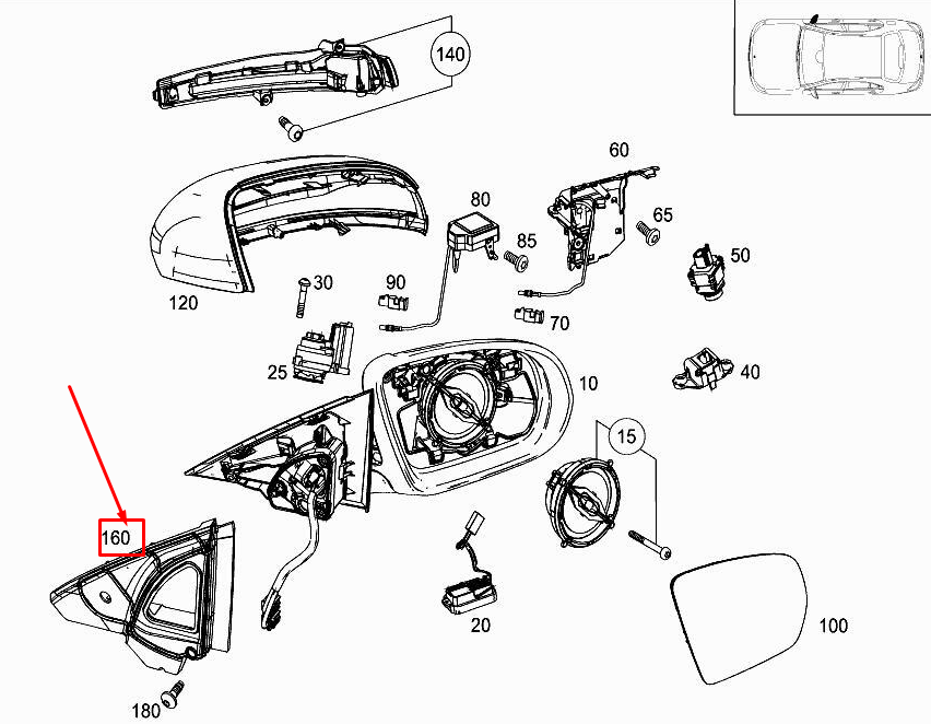 new mercedes-benz e w213 front right door mirror sealing a2138110498 original