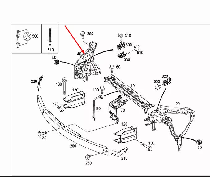 NEW MERCEDES BENZ E C207 RIGHT HEADLIGHT MOUNTING FRAME A2076202000