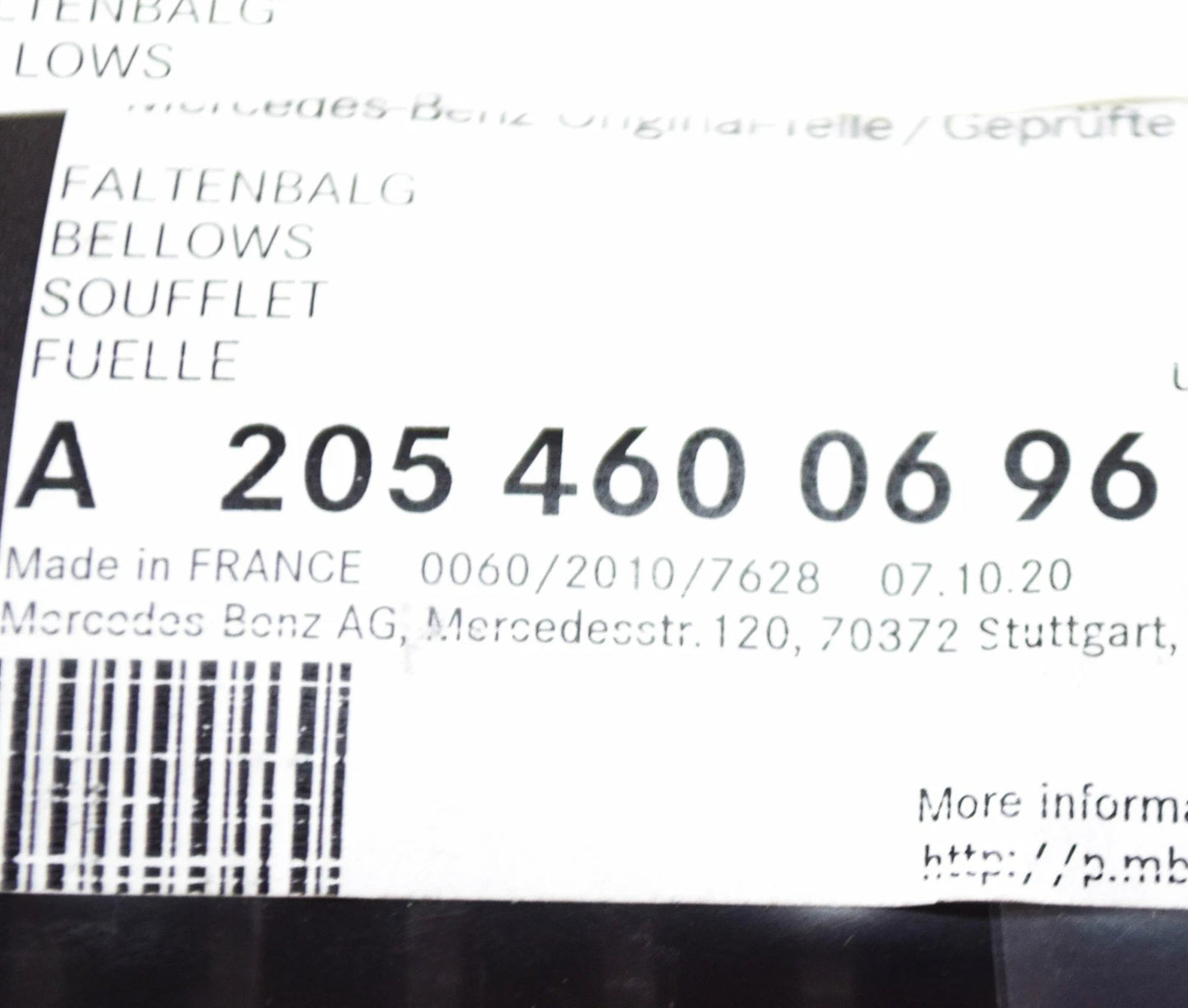 NEW MERCEDES-BENZ C W205 FRONT STEERING RACK BOOT BELLOW A2054600696