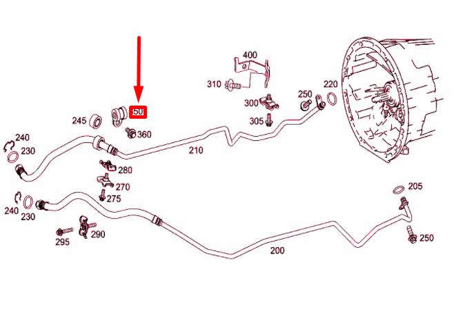 new mb slk r172 transmission oil line mounting clamp a0009959242 original