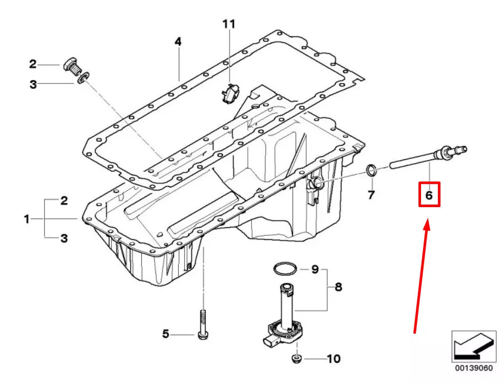 NEW BMW 3 E90 ENGINE OIL RETURN TUBE 7527133 11437527133 ORIGINAL