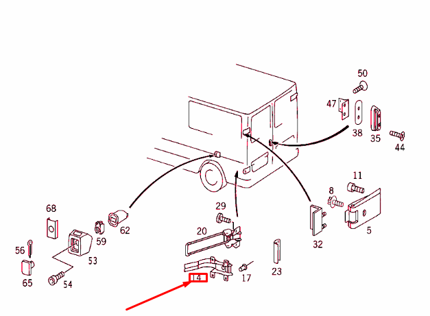 NEW MB SPRINTER 903 REAR PANEL DOOR PILLAR BRACKET A9017600228 ORIGINAL