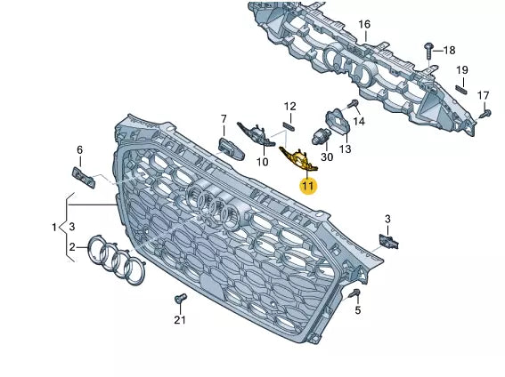 NEW AUDI A3 LIMOUSINE 8Y FRONT BUMPER RADIATOR GRILLE BRACKET 8Y0853231C