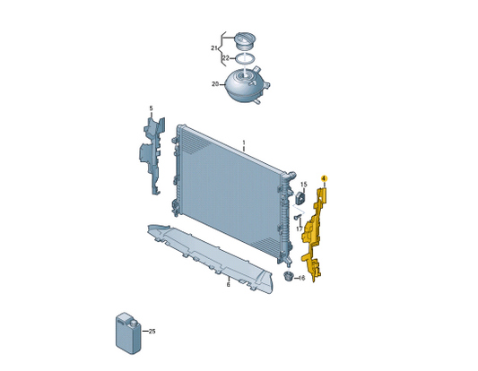 NEW VOLKSWAGEN TERAMONT LEFT RADIATOR AIR DUCT 3CN121283AK ORIGINAL