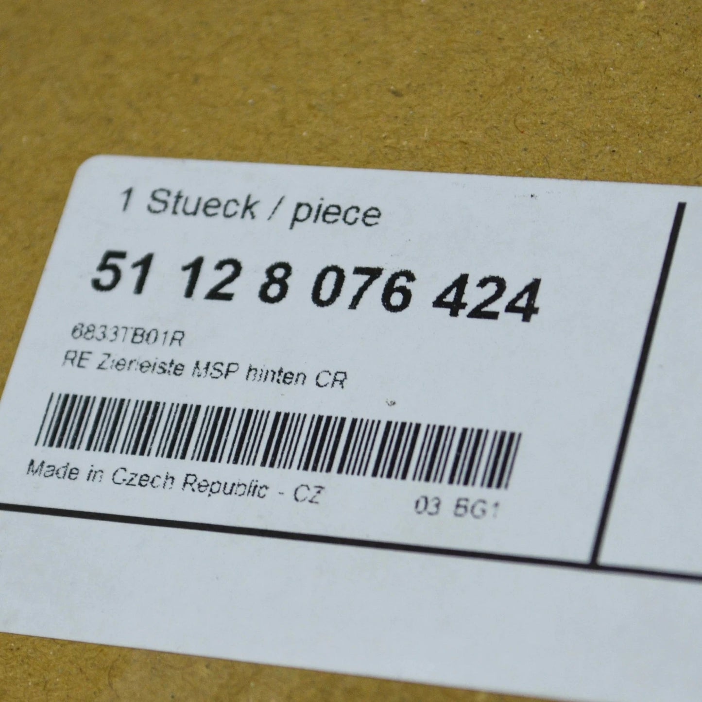 NEW BMW 7 G11 G12 M CHROME REAR RIGHT BUMPER MOLDING TRIM 51128076424 ORIGINAL