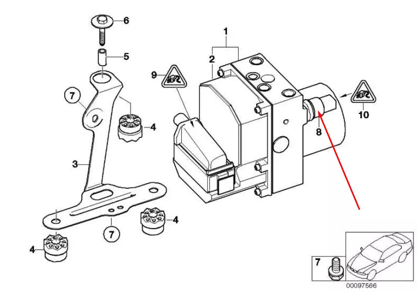 NEW BMW 7 E66 DSC PRESSURE SENSOR 34511165467 1165467 ORIGINAL