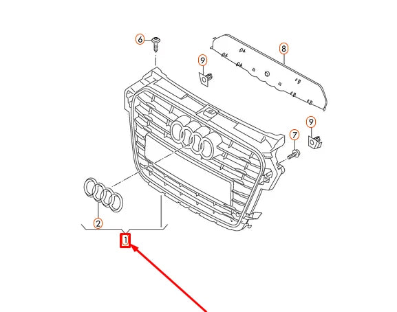 NEW AUDI A1 8X FRONT RADIATOR GRILLE 8XA853651BT94 ORIGINAL