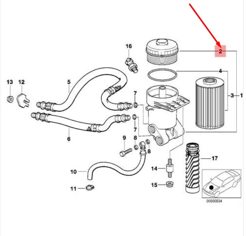 NEW BMW 5 E34 OIL FILTER COVER 11421736674 1736674 ORIGINAL