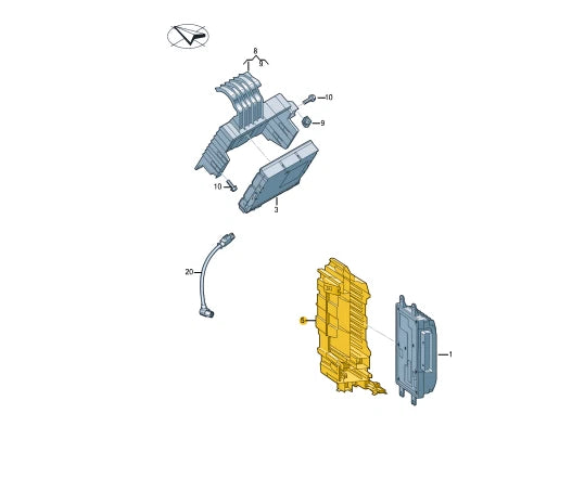 NEW AUDI A3 LIMOUSINE 8Y REAR RIGHT CONTROL UNIT RETAINER 8Y0907390 ORIGINAL