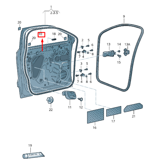 new skoda karoq nu front left outer door seal rubber 57a837911a5ap original
