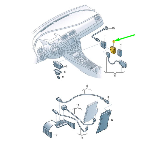 NEW VOLKSWAGEN GOLF MK7 USB AND AUX-IN CONNECTION 5G0035222C