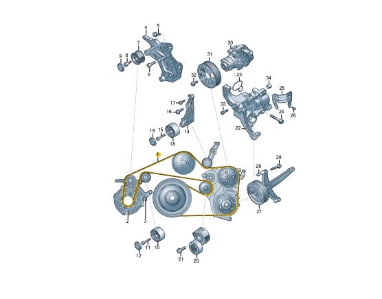 NEW VOLKSWAGEN AMAROK AUXILIARY ALTERNATOR V-RIBBED BELT 059903137CC