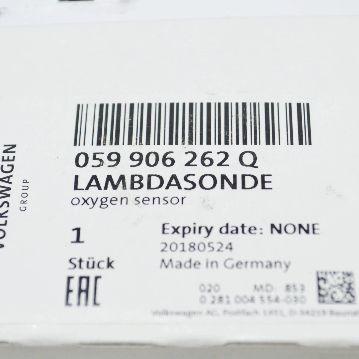 NEW AUDI Q5 8R LAMBDA OXYGEN SENSOR 059906262Q ORIGINAL